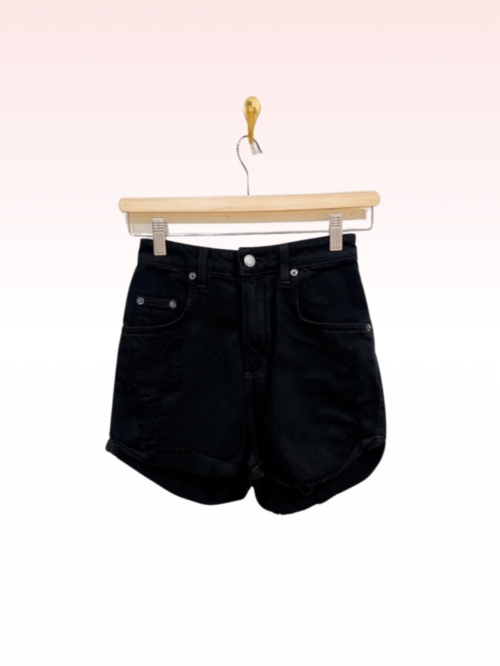CARMAR Black Distressed Shorts (Sz 25)